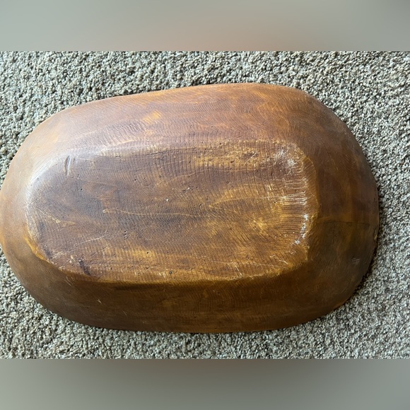 24HR‼️1800s Antique Americana Primitive Heavy Hand Carved Dough Bowl - Picture 2 of 12
